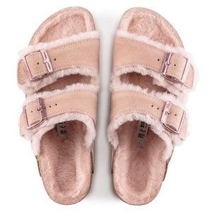 Light Rosa Arizona Shearling Birkenstock